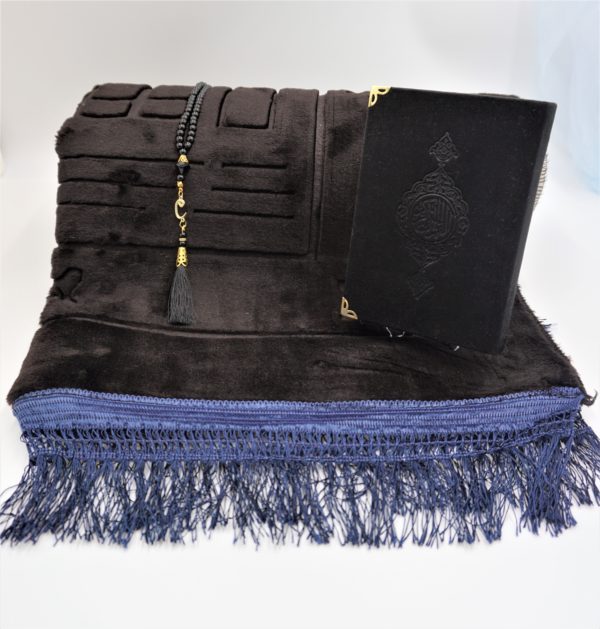 XXL Gebetsteppich-Set Soft Schwarz – Bild 2