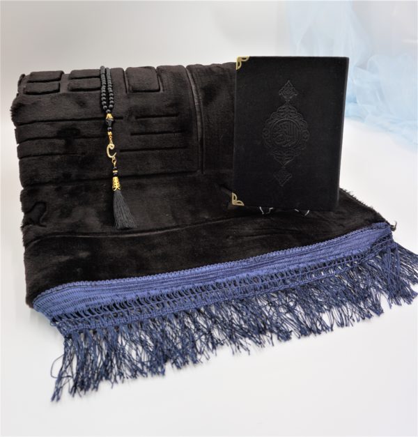 XXL Gebetsteppich-Set Soft Schwarz – Bild 3