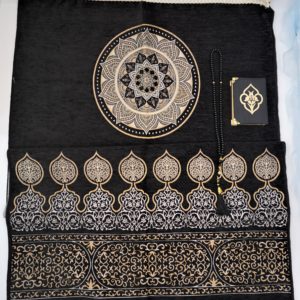 Design Gebetsteppich-Set Schwarz-Gold