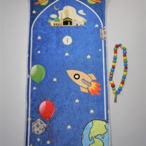 Kids Gebetsteppich-Set Rocket mit Gebetskette