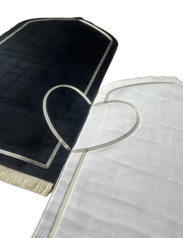 Pärchen Gebetsteppich-Set Schwarz-Elfenbein – Bild 3