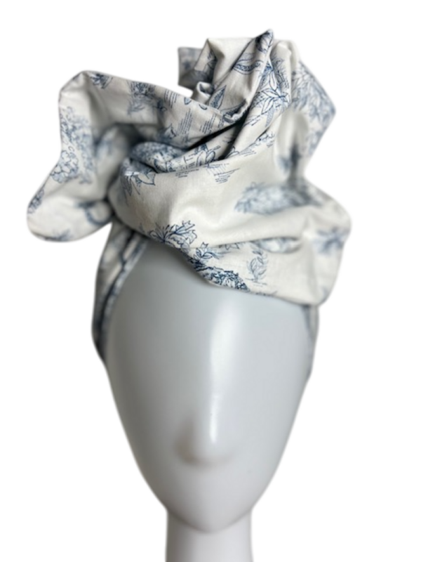Handgefertigter Damen-Turban - Sky Bloom